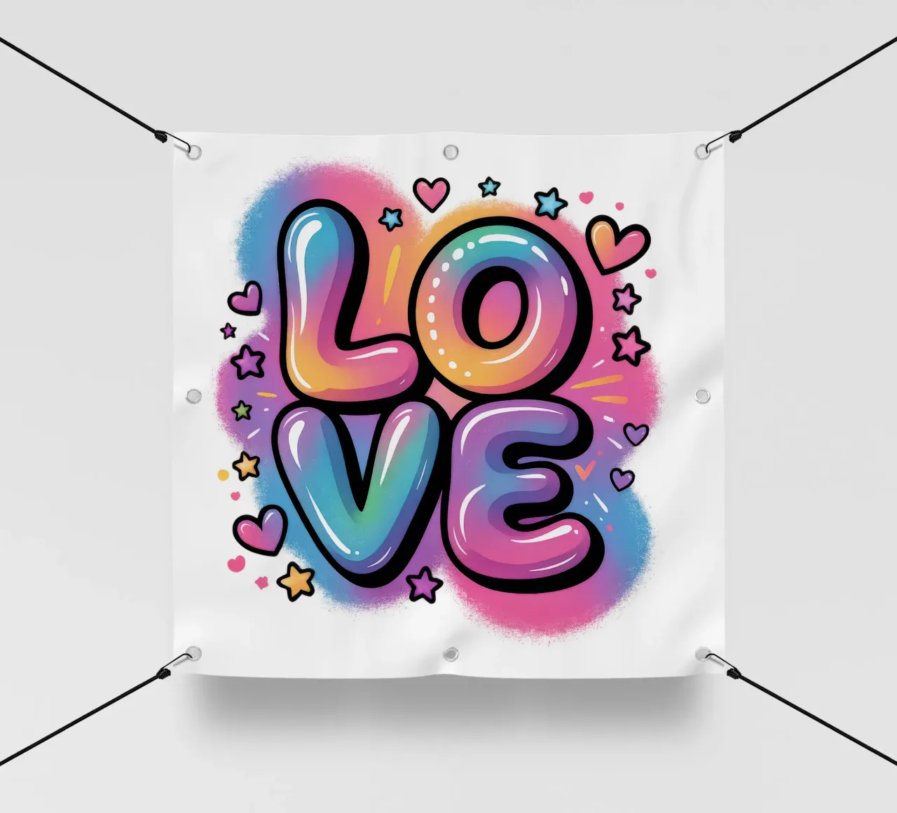 Amore acquerello pop art design, regalo per le ragazze telo in pvc da RB-Quotes
