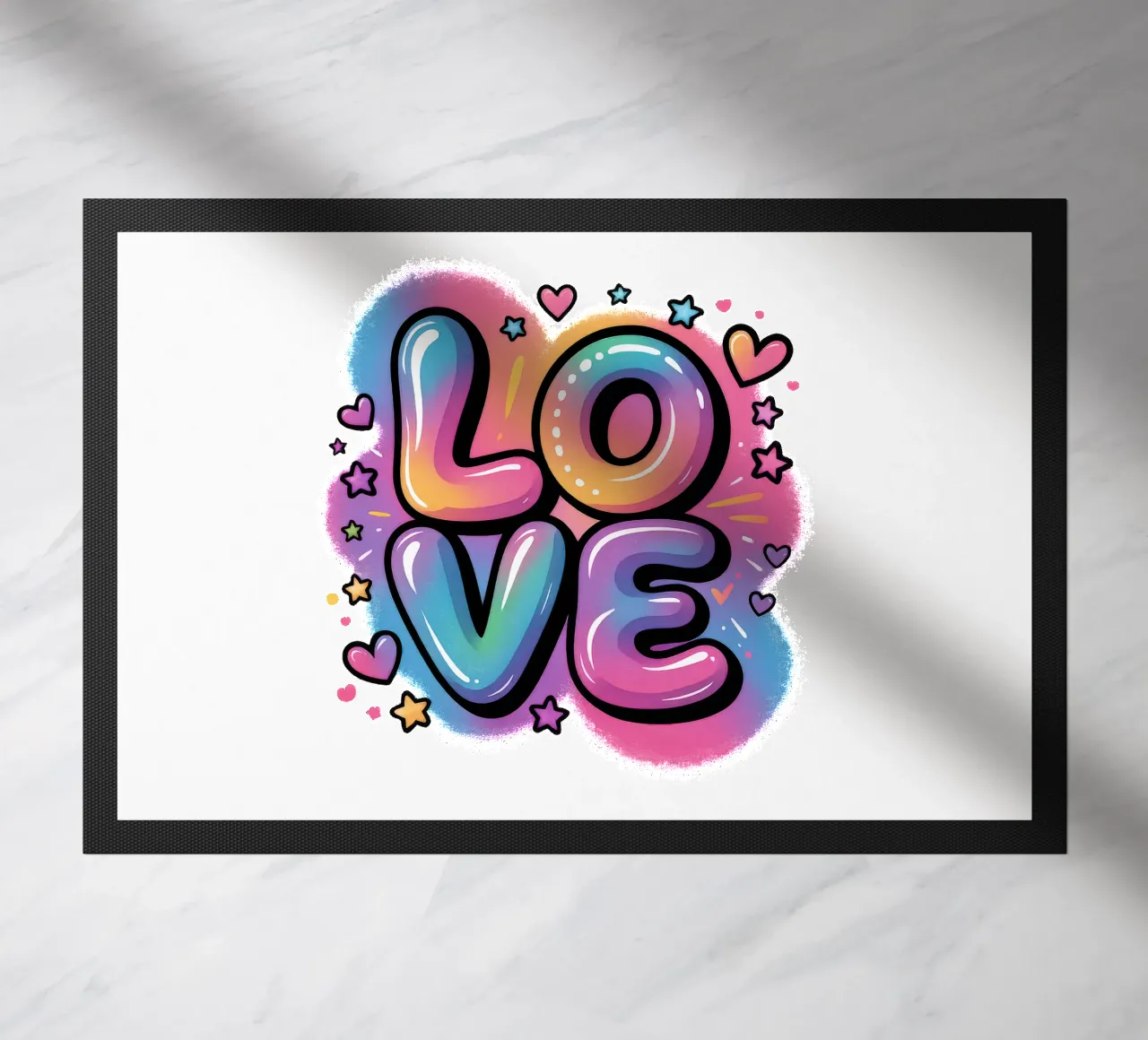 Amore acquerello pop art design, regalo per le ragazze zerbino da RB-Quotes