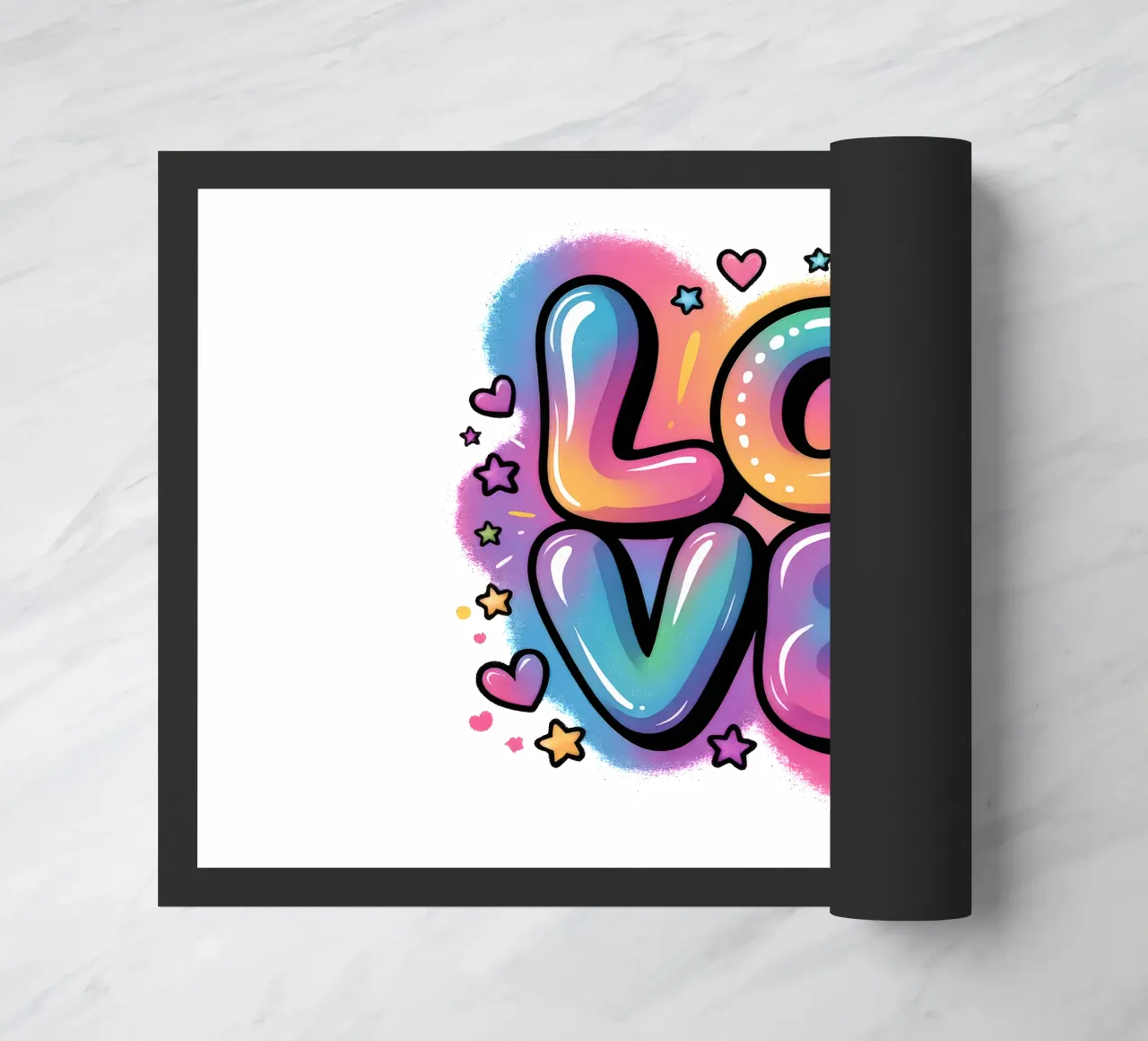 Amore acquerello pop art design, regalo per le ragazze zerbino da RB-Quotes