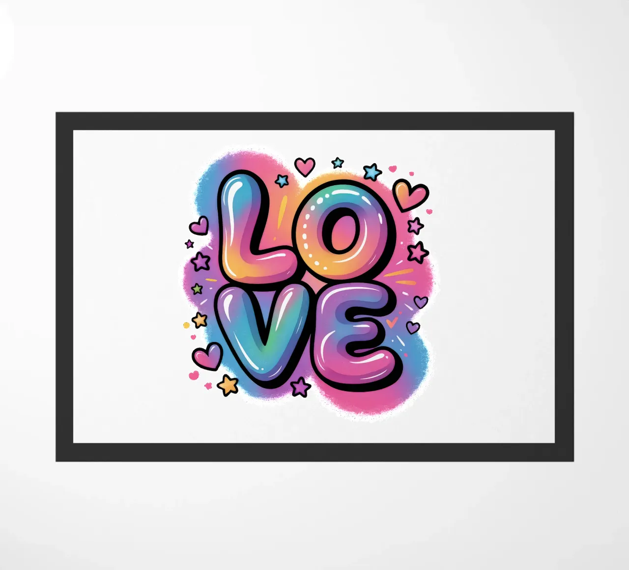 Amore acquerello pop art design, regalo per le ragazze zerbino da RB-Quotes