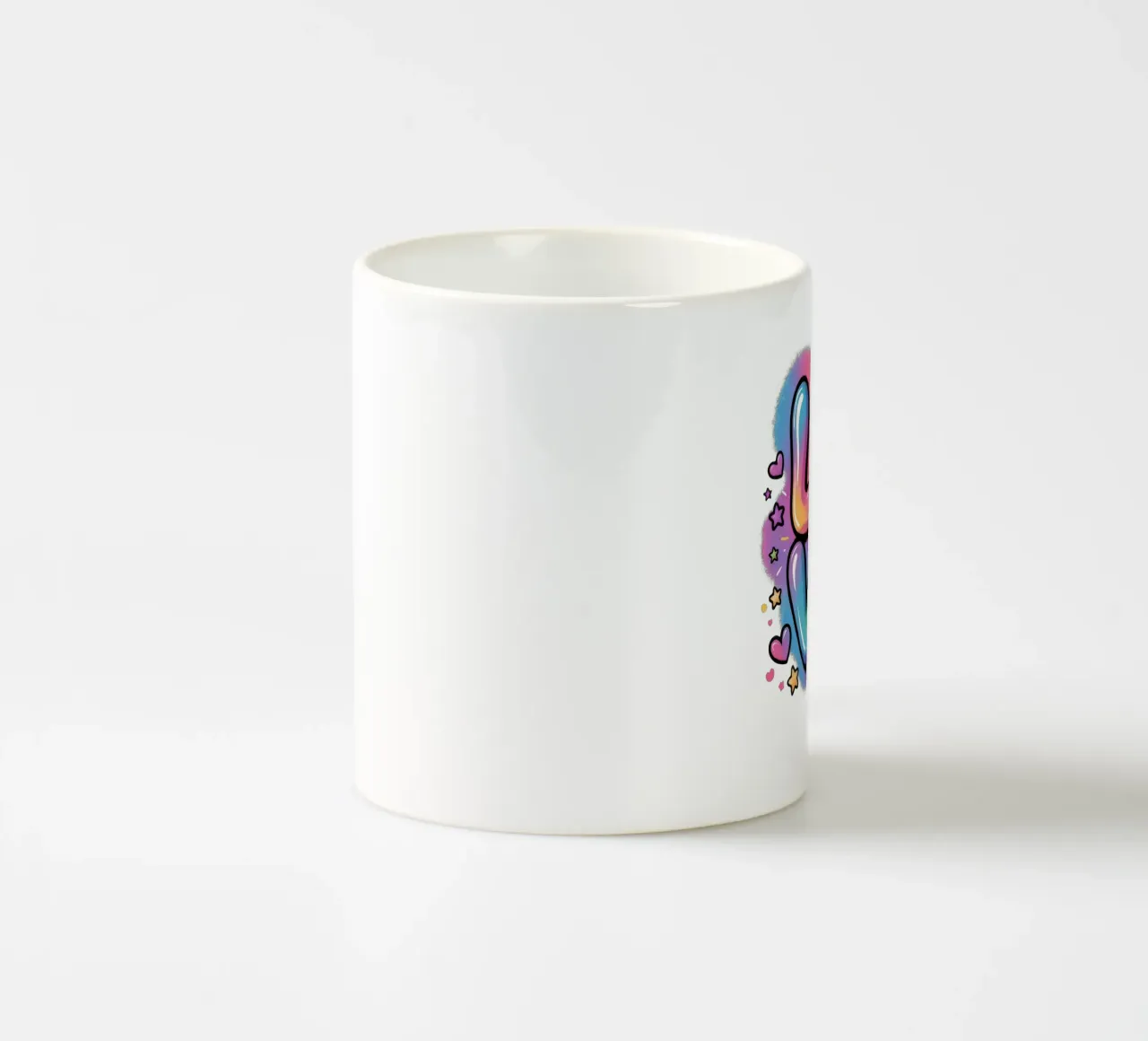 Amore acquerello pop art design, regalo per le ragazze tazza in ceramica da RB-Quotes