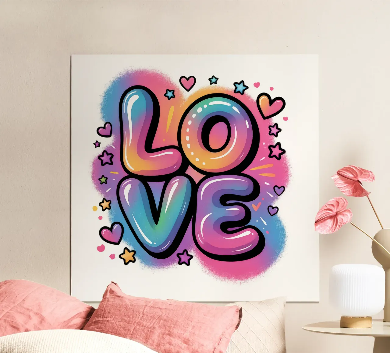 Amore acquerello pop art design, regalo per le ragazze poster da RB-Quotes
