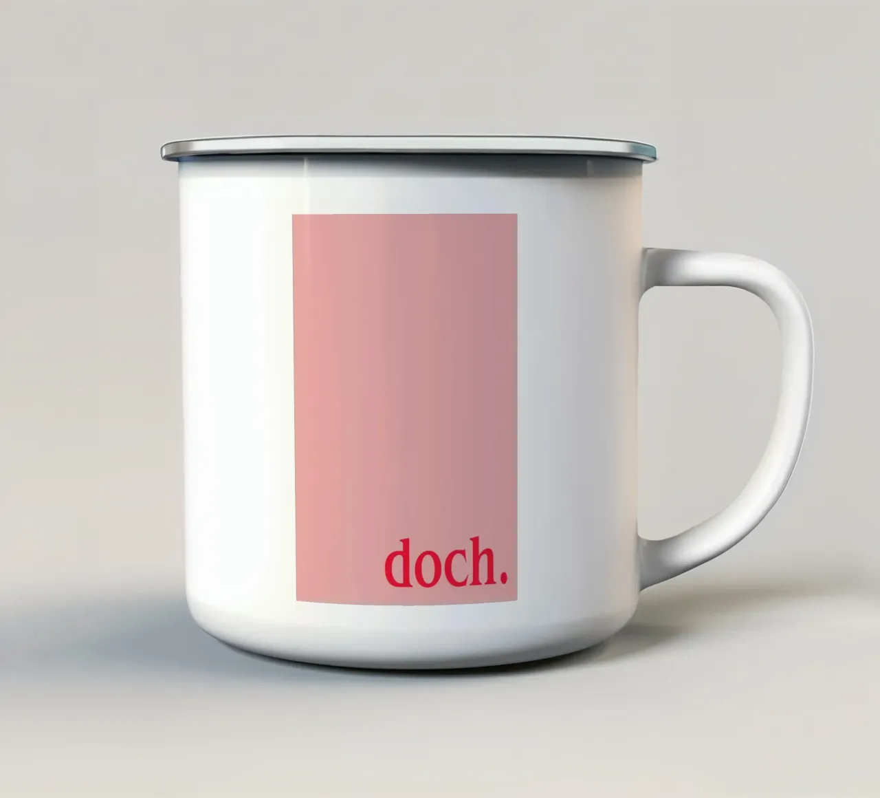 Doch Typography tazza in smalto da Attaboy Dsgn