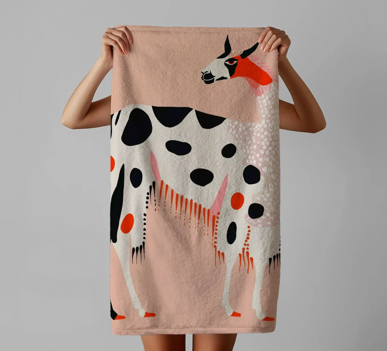 Lama of the Andes towel by ArtsySesta