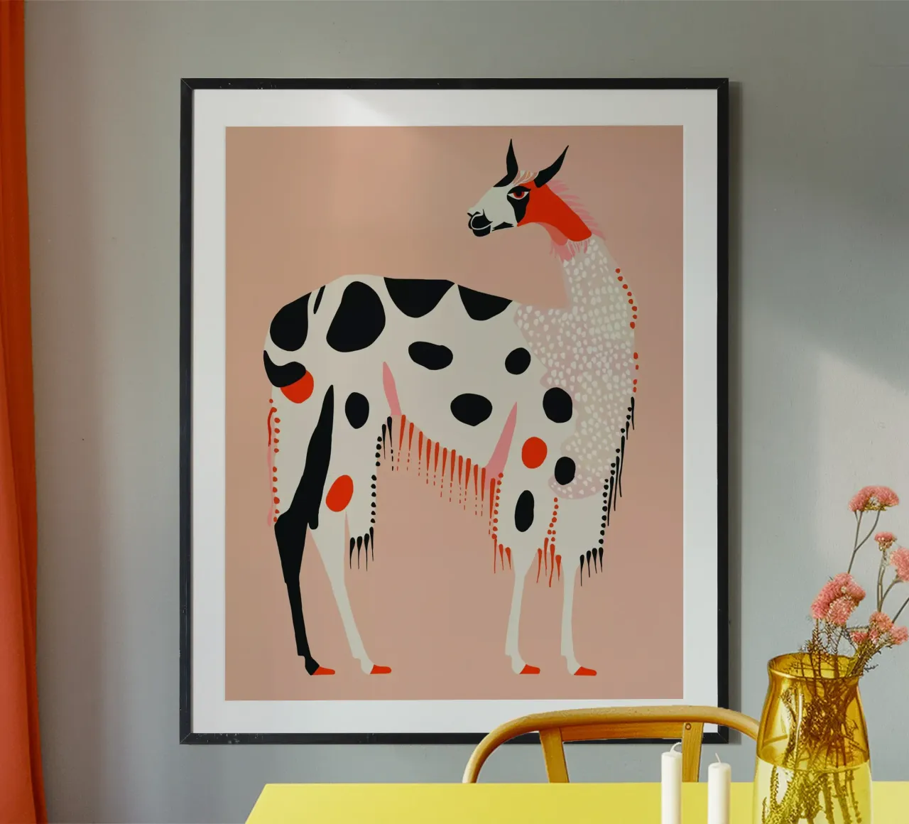 Lama delle Ande poster con telaio in legno da ArtsySesta