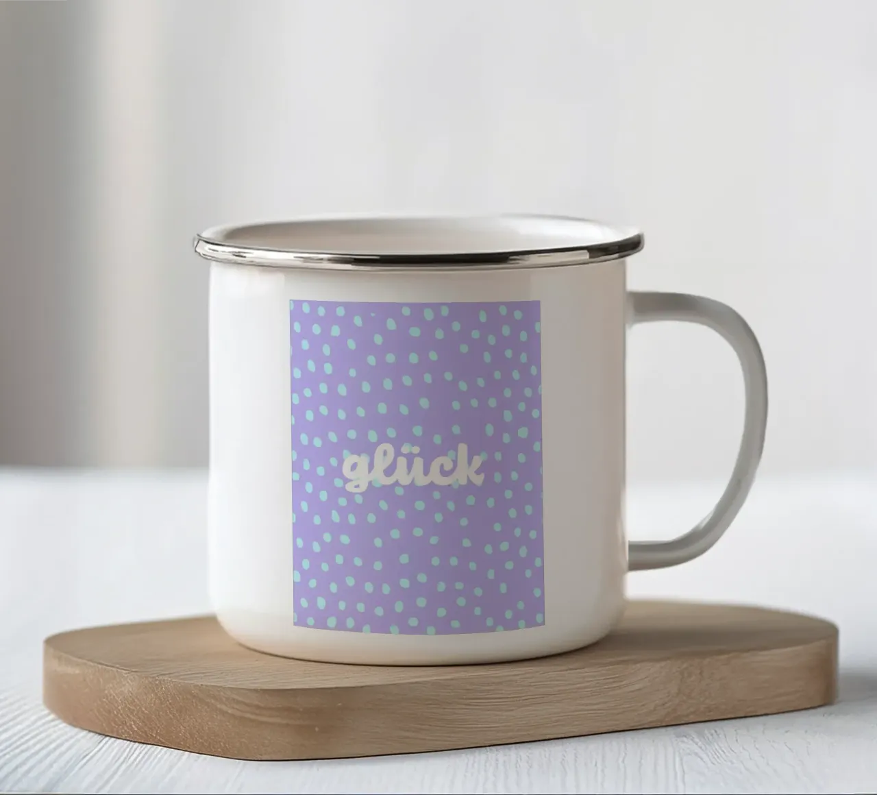 glück. (wünsche ich euch allen:) tazza in smalto da FRICKE DESIGN