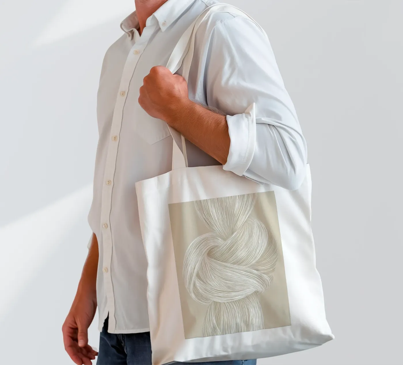 Knooppuntenbundel jute draagtas van Carinaprint