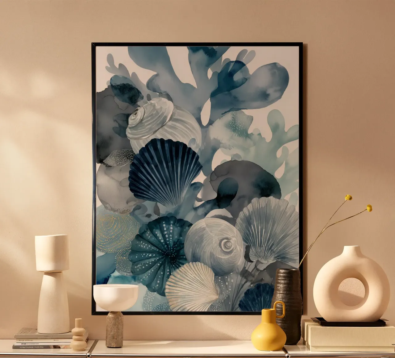 Reverie di marea poster con telaio in alluminio da Matthias Keller Studio