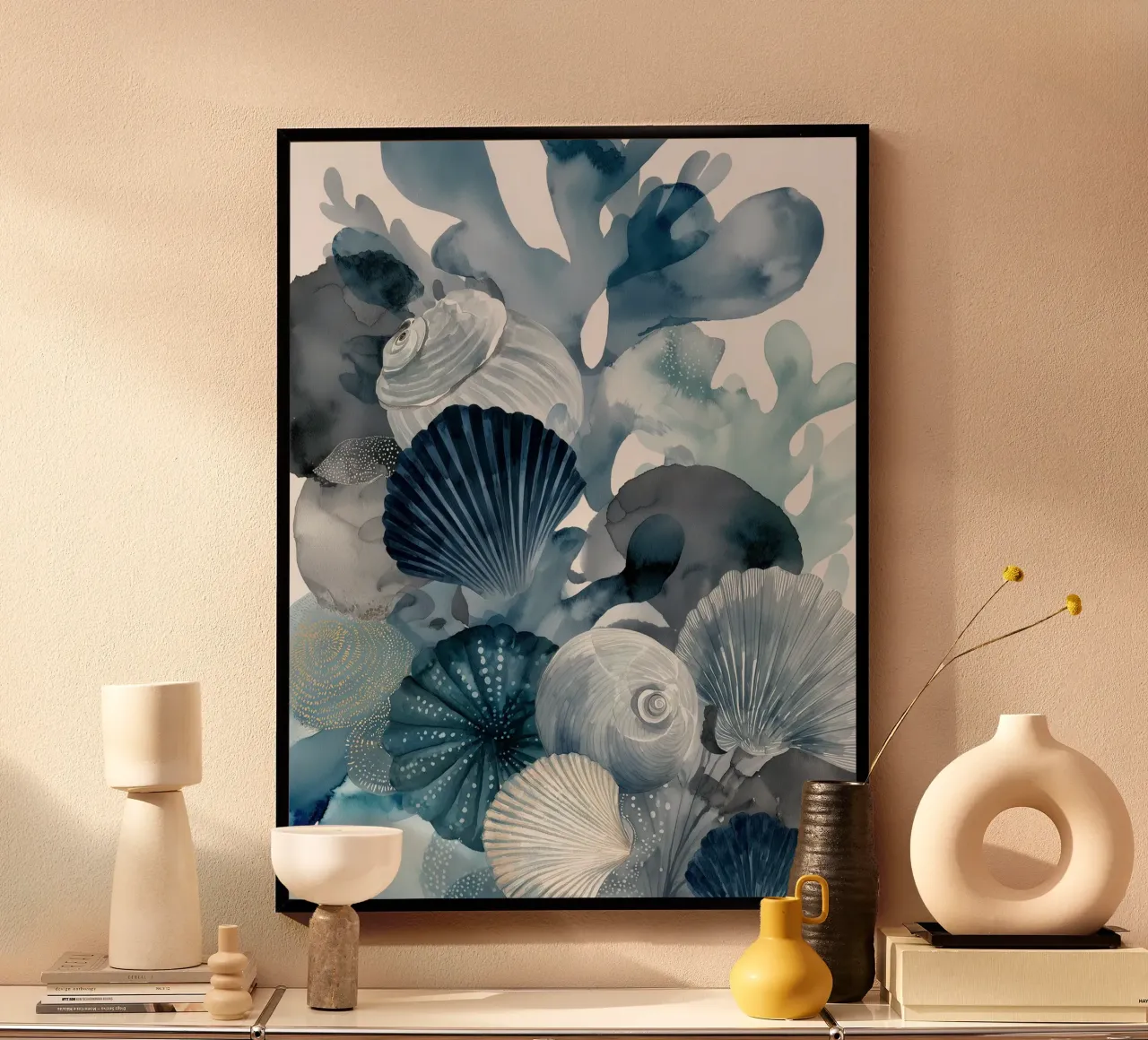 Reverie di marea poster con telaio in alluminio da Matthias Keller Studio