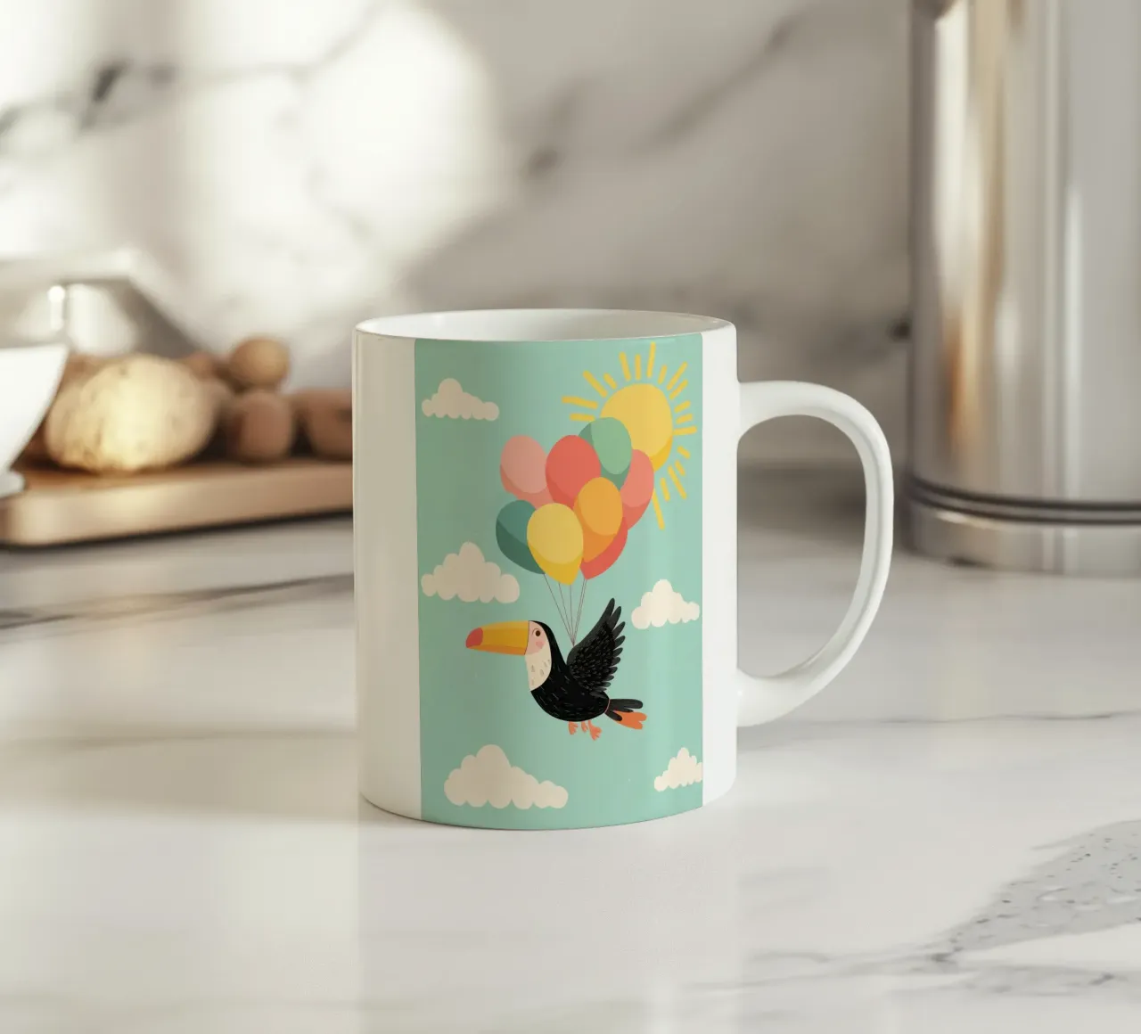 Balloon Bird Adventure tazza in ceramica da Kiara