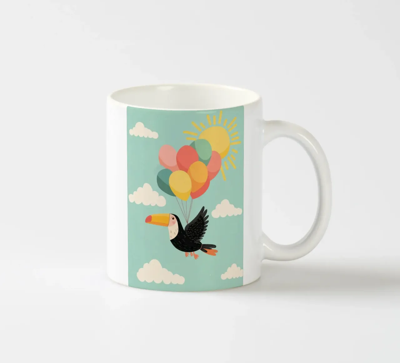 Balloon Bird Adventure tazza in ceramica da Kiara