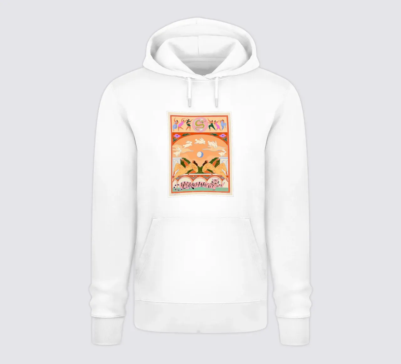 Rabbit Jumps Over The Moon felpa con cappuccio da Arty Guava