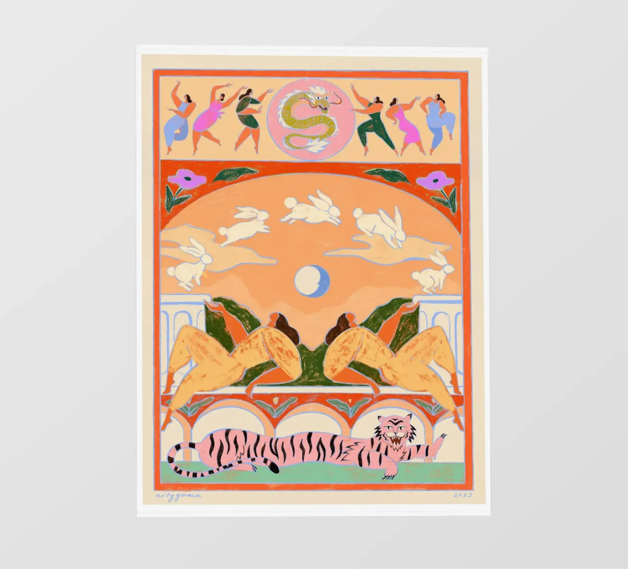 Rabbit Jumps Over The Moon pellicola backlit da Arty Guava