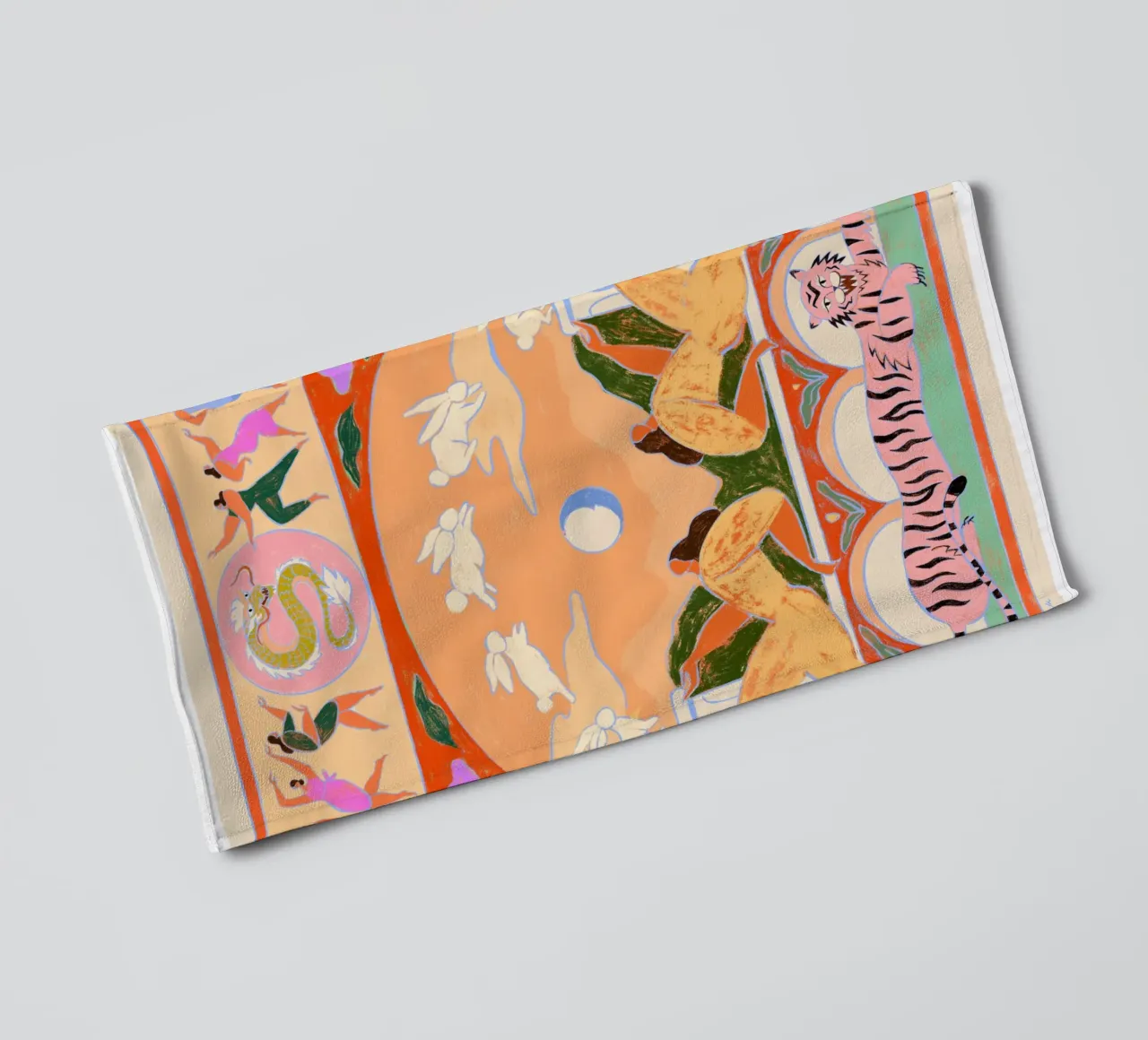 Rabbit Jumps Over The Moon serviette de bain de Arty Guava