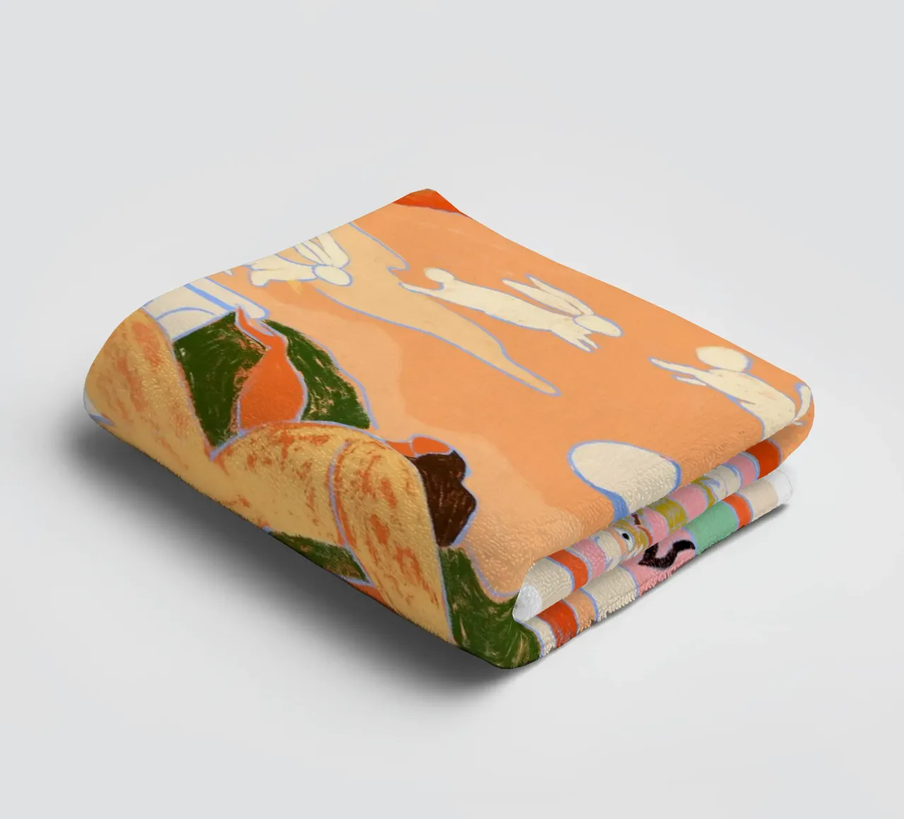 Rabbit Jumps Over The Moon serviette de bain de Arty Guava