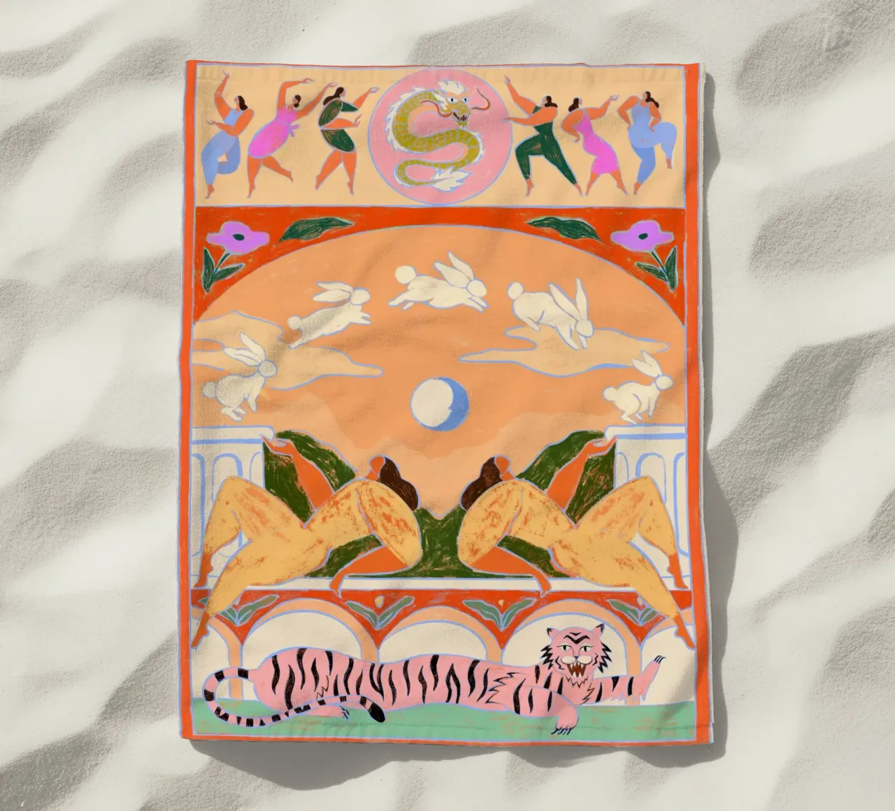 Rabbit Jumps Over The Moon telo mare da Arty Guava