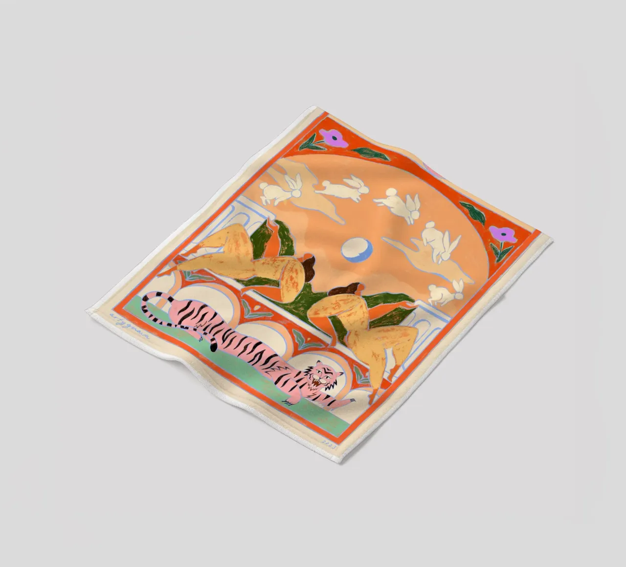 Rabbit Jumps Over The Moon coperta in pile da Arty Guava