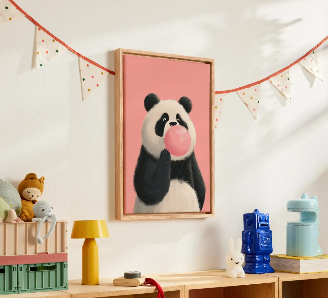 Pop Goes the Panda tela con Cornice a cassetta da Kiara