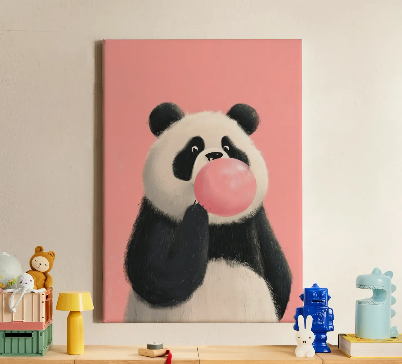 Pop Goes the Panda tela con Cornice a cassetta da Kiara