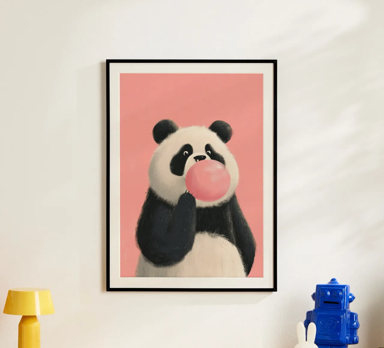 Pop Goes the Panda poster con telaio in alluminio da Kiara