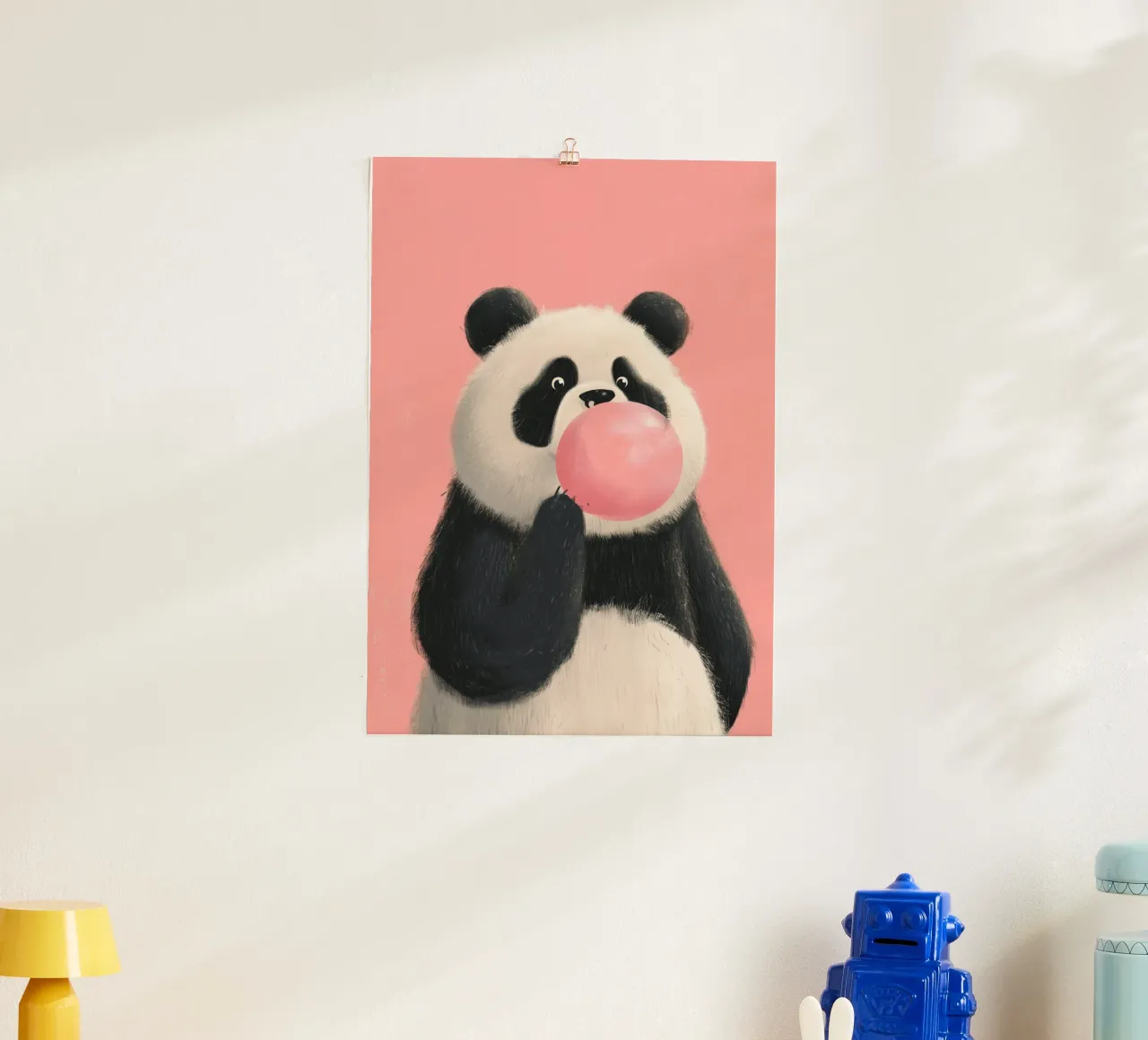 Pop Goes the Panda poster con telaio in alluminio da Kiara