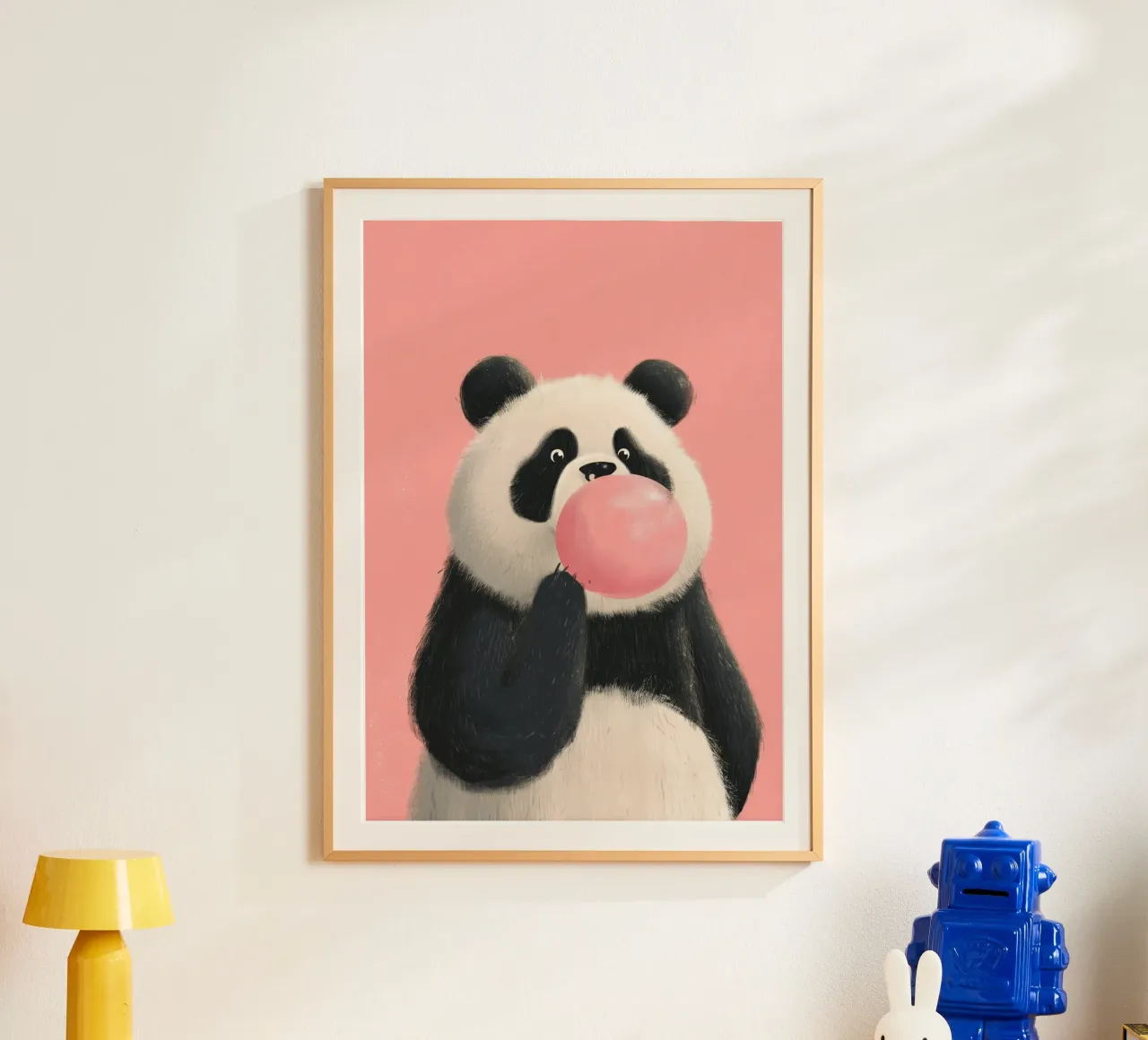 Pop Goes the Panda poster con telaio in alluminio da Kiara