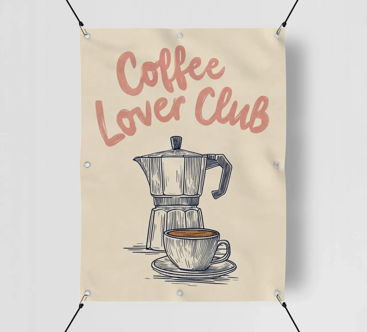 Caffè amore look retrò telo in pvc da Carinaprint