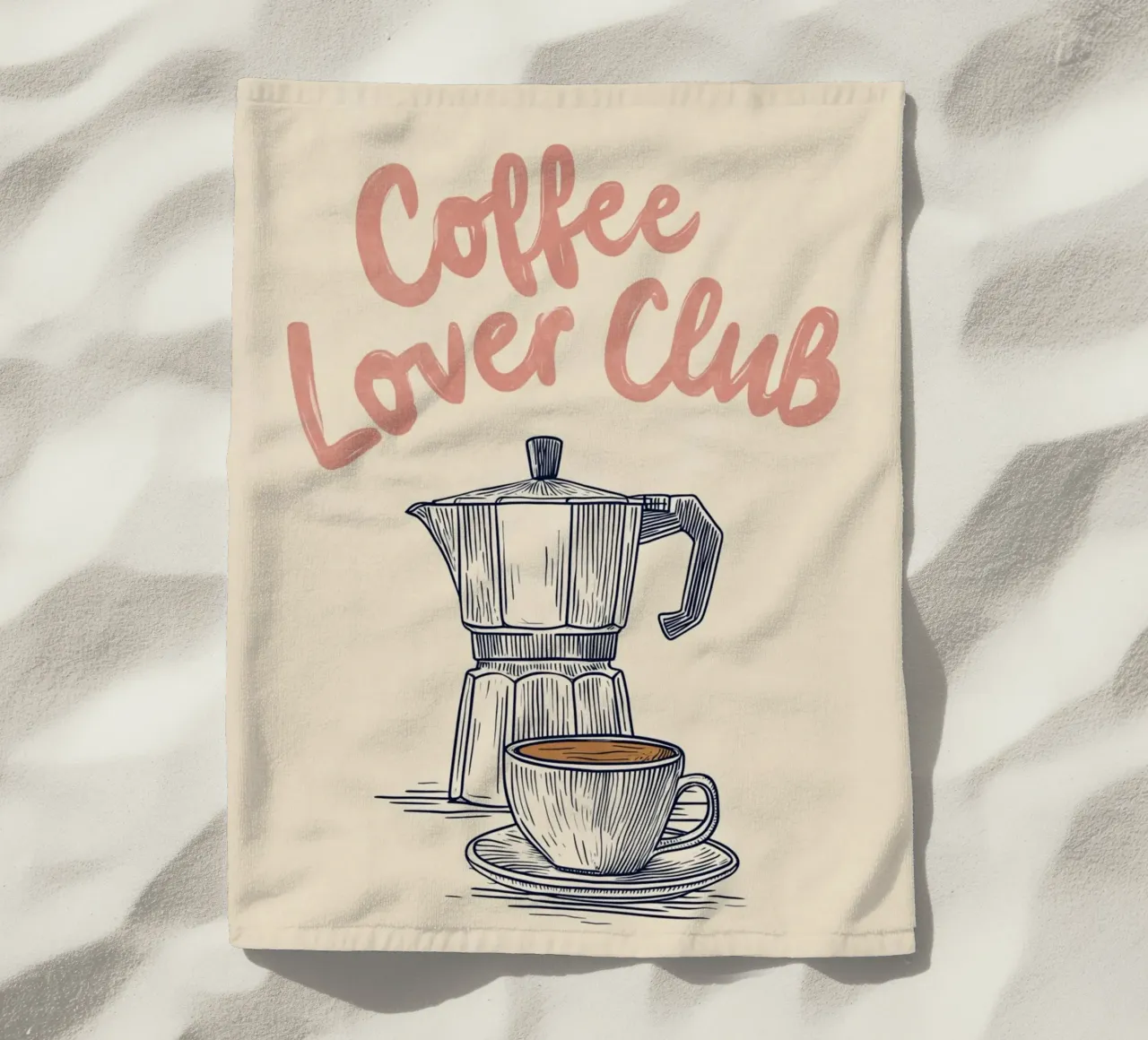 Caffè amore look retrò telo mare da Carinaprint