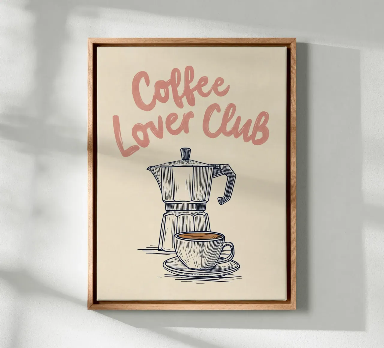 Caffè amore look retrò tela con Cornice a cassetta da Carinaprint