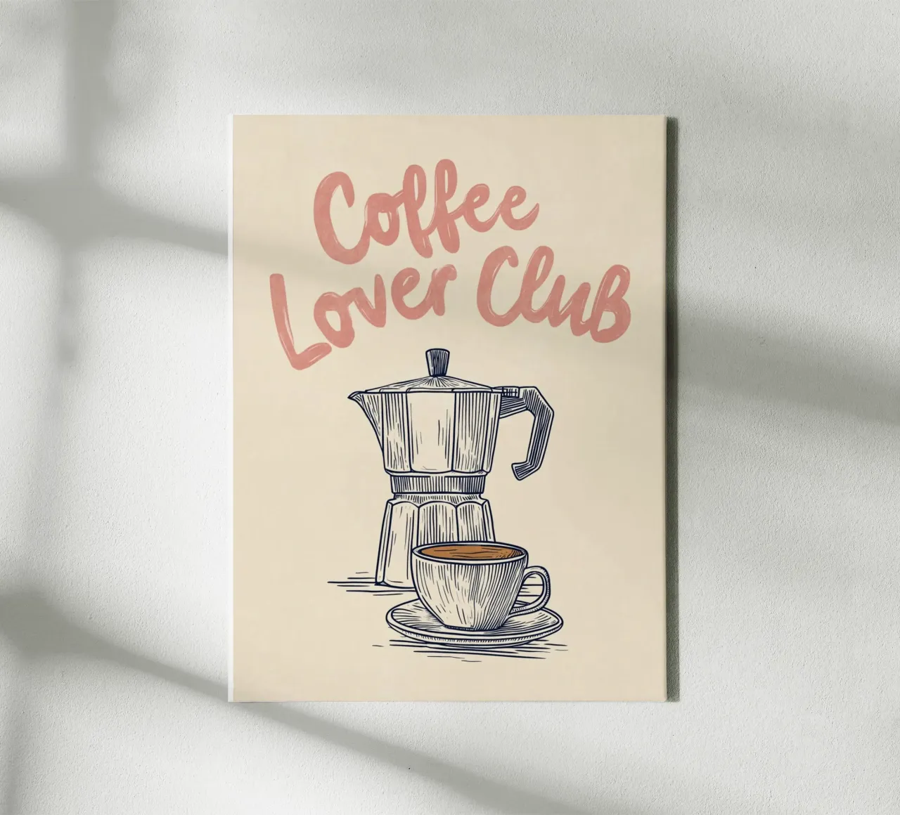 Caffè amore look retrò tela con Cornice a cassetta da Carinaprint