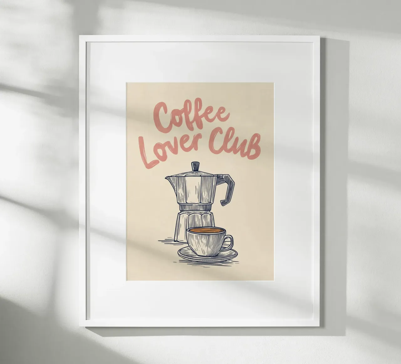 Caffè amore look retrò poster con telaio in alluminio da Carinaprint