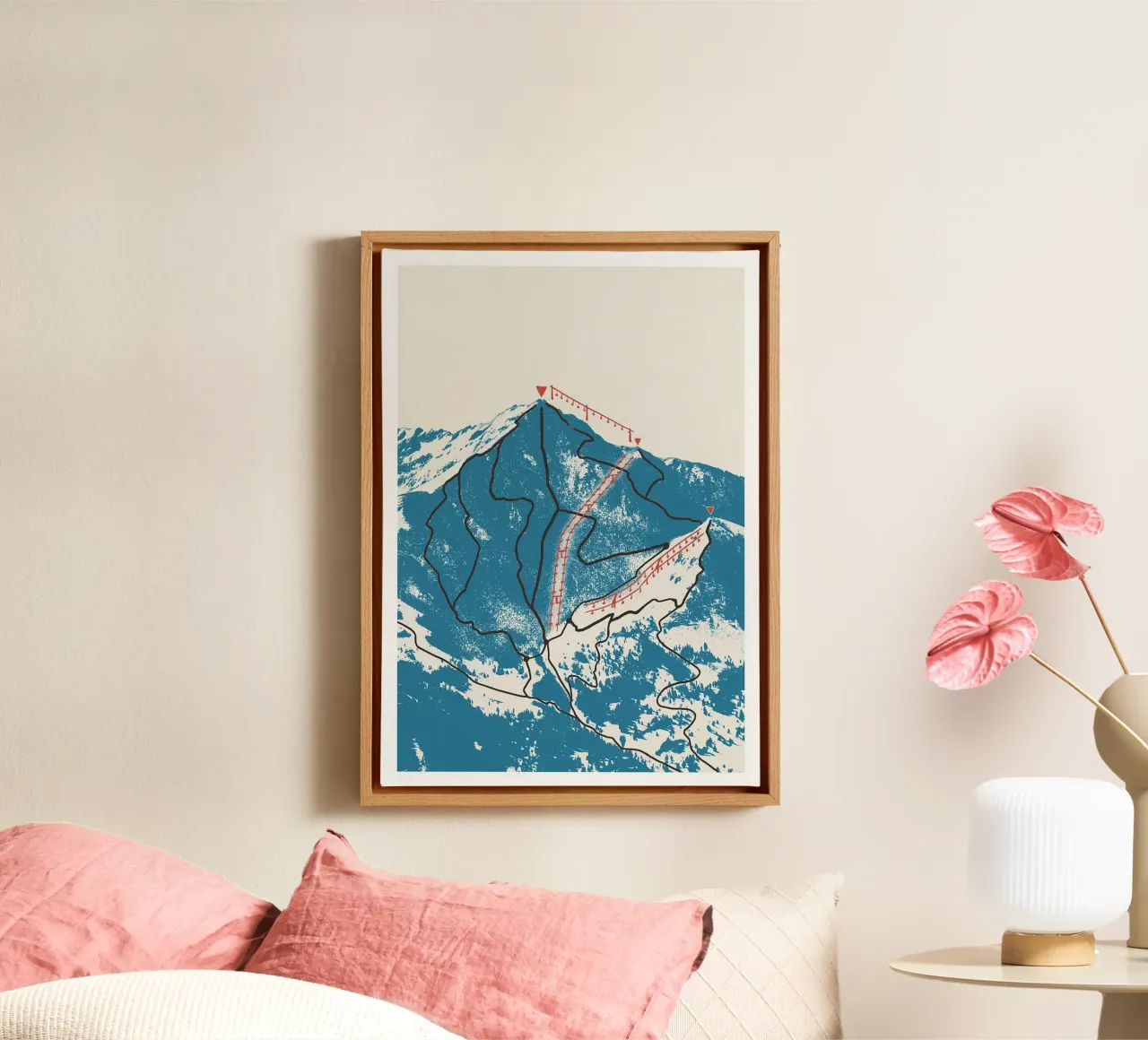 bergkaart canvas met Baklijst van Zoe Watson