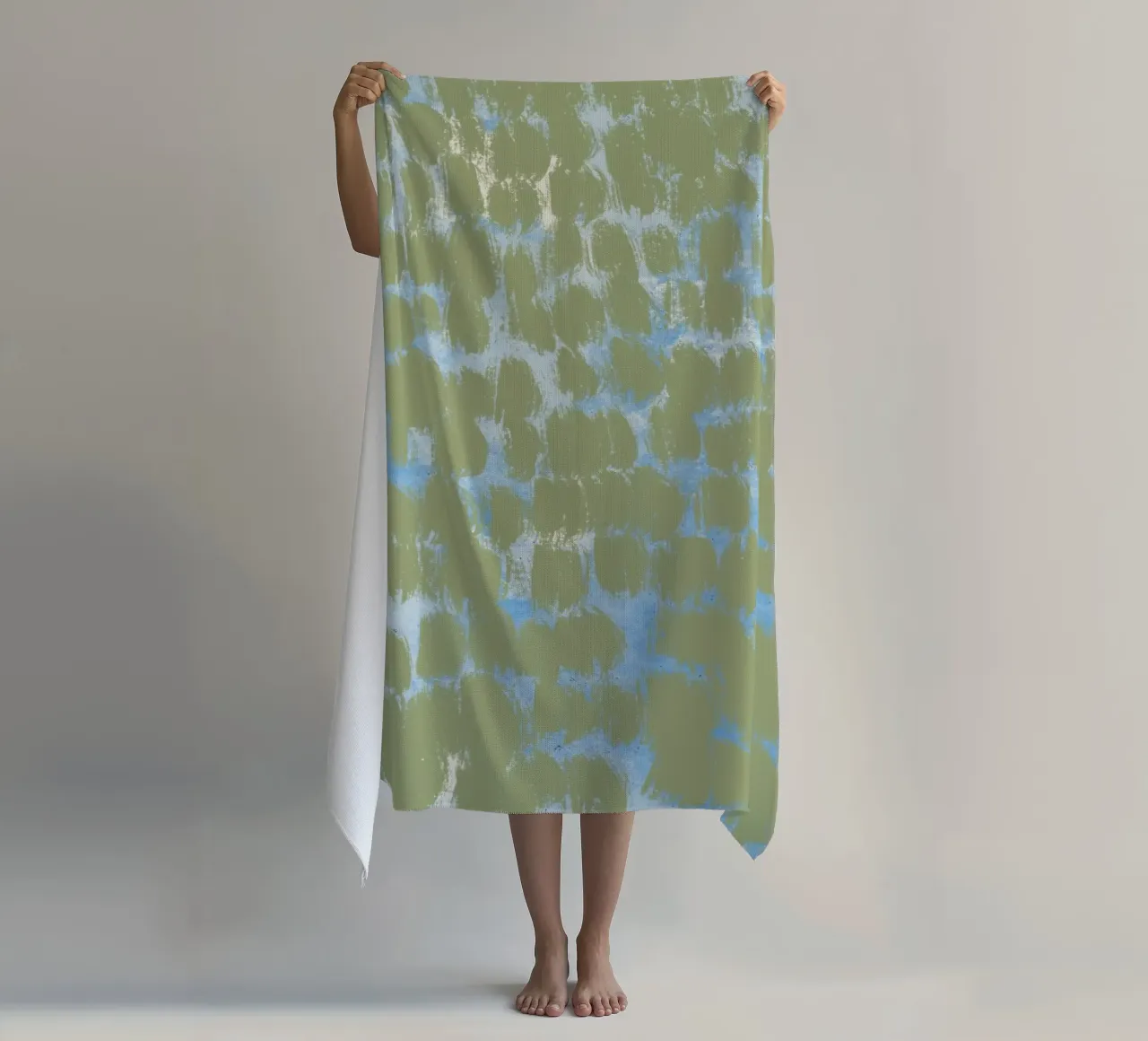 Tiny brushstrokes pattern 03 beach towel by Little Dean