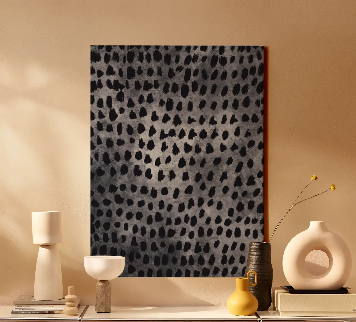 Tiny brushstrokes pattern 04 canvas by Little Dean