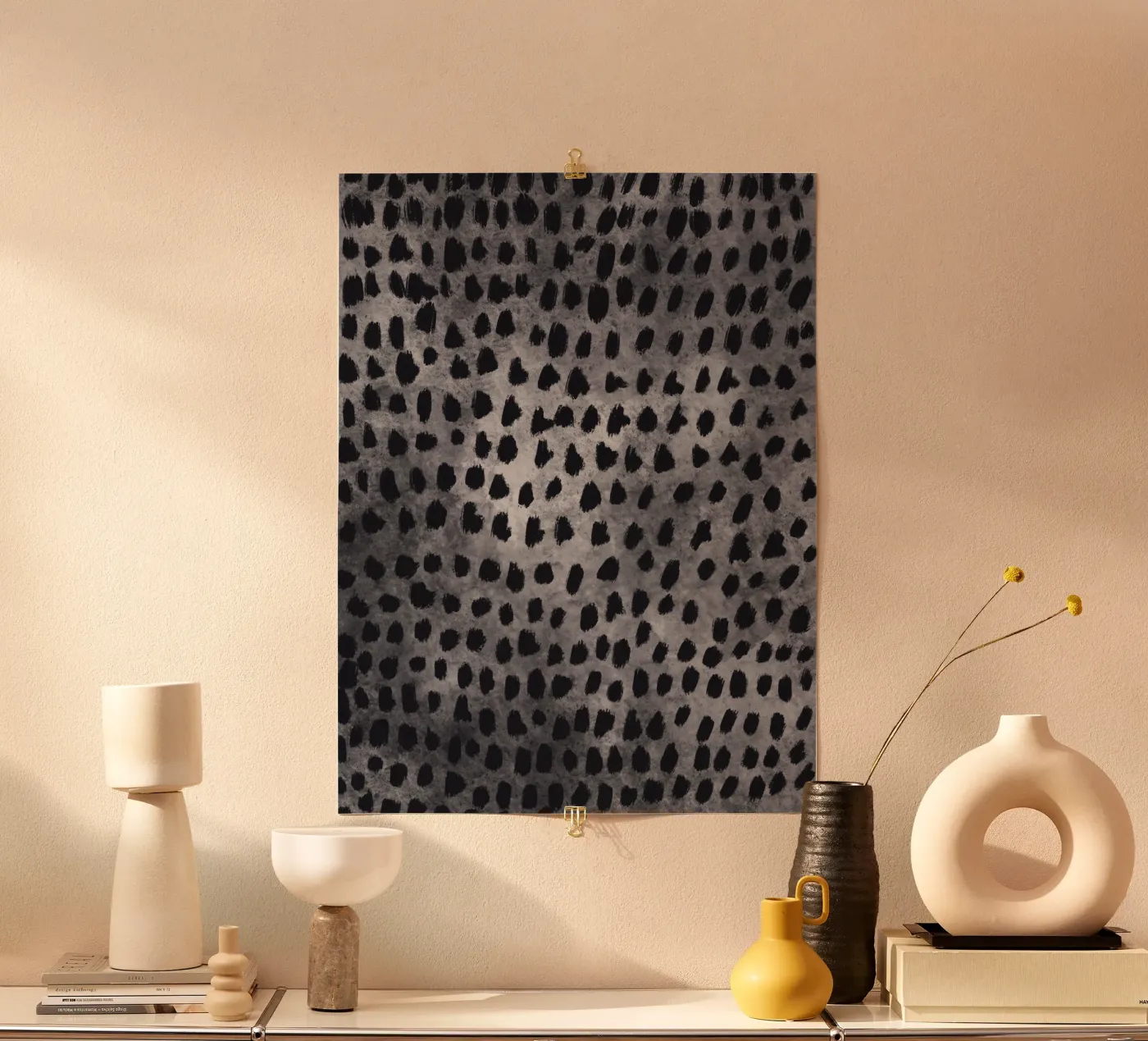 Tiny brushstrokes pattern 04 poster by Little Dean