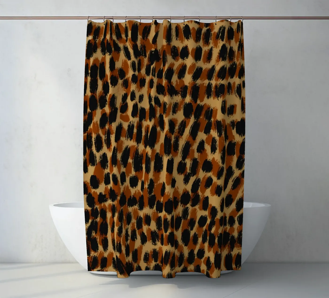 Tiny brushstrokes pattern 05 shower curtain by Little Dean
