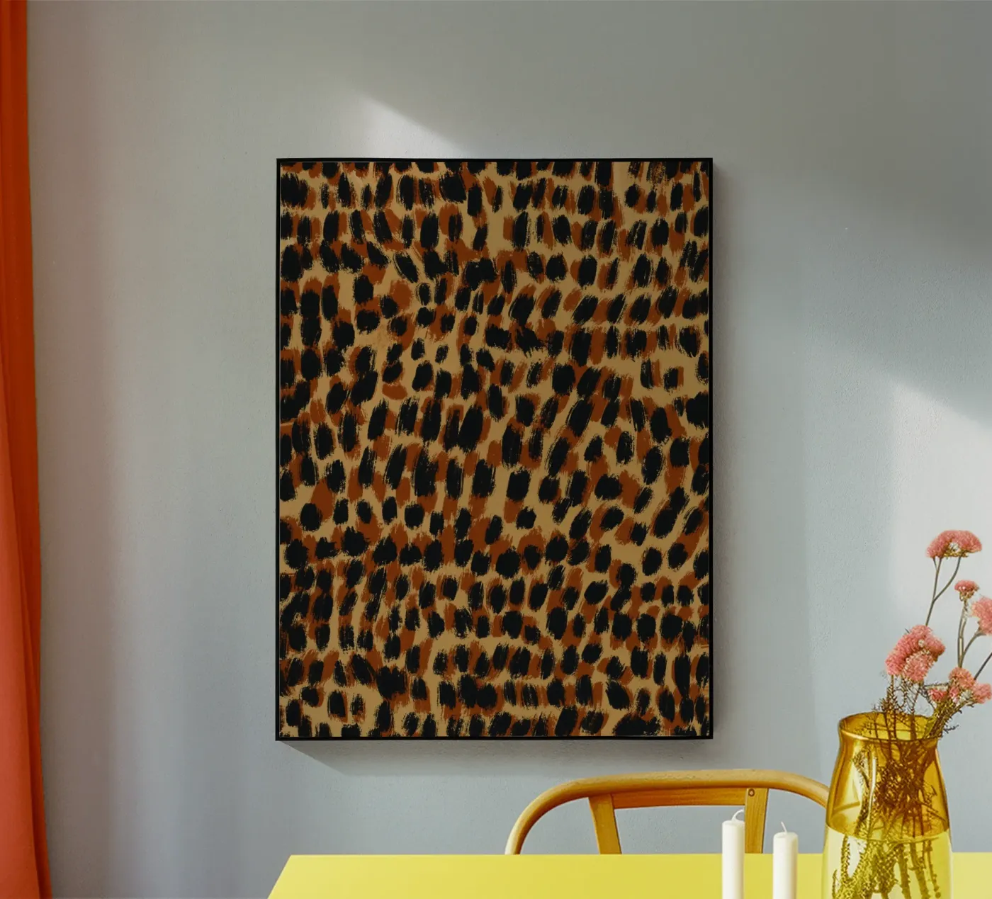 Kleine penseelstreken patroon 05 acryl van Little Dean