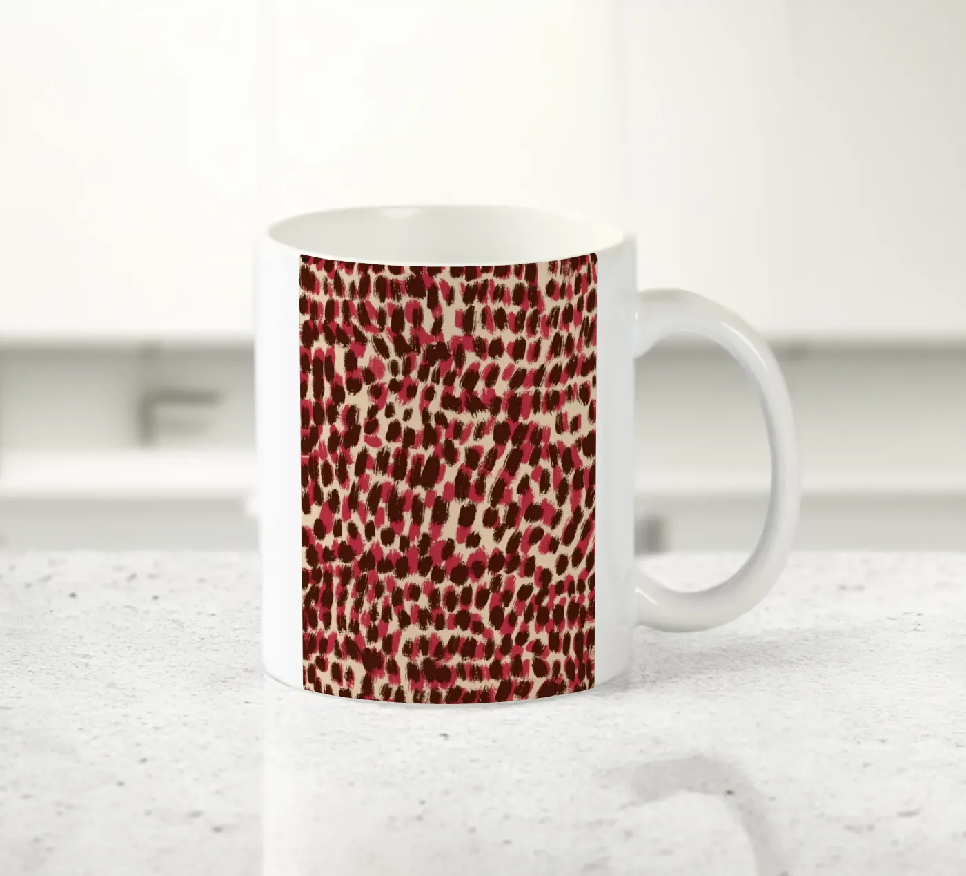 Tiny brushstrokes pattern 06 ceramic mug by Little Dean