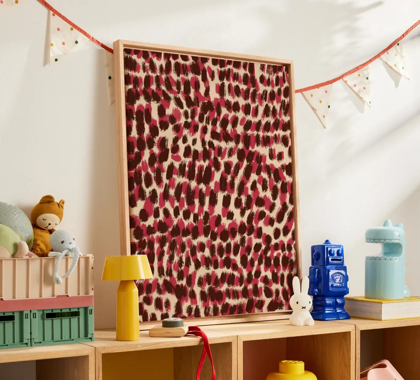 Kleine penseelstreken patroon 06 canvas van Little Dean