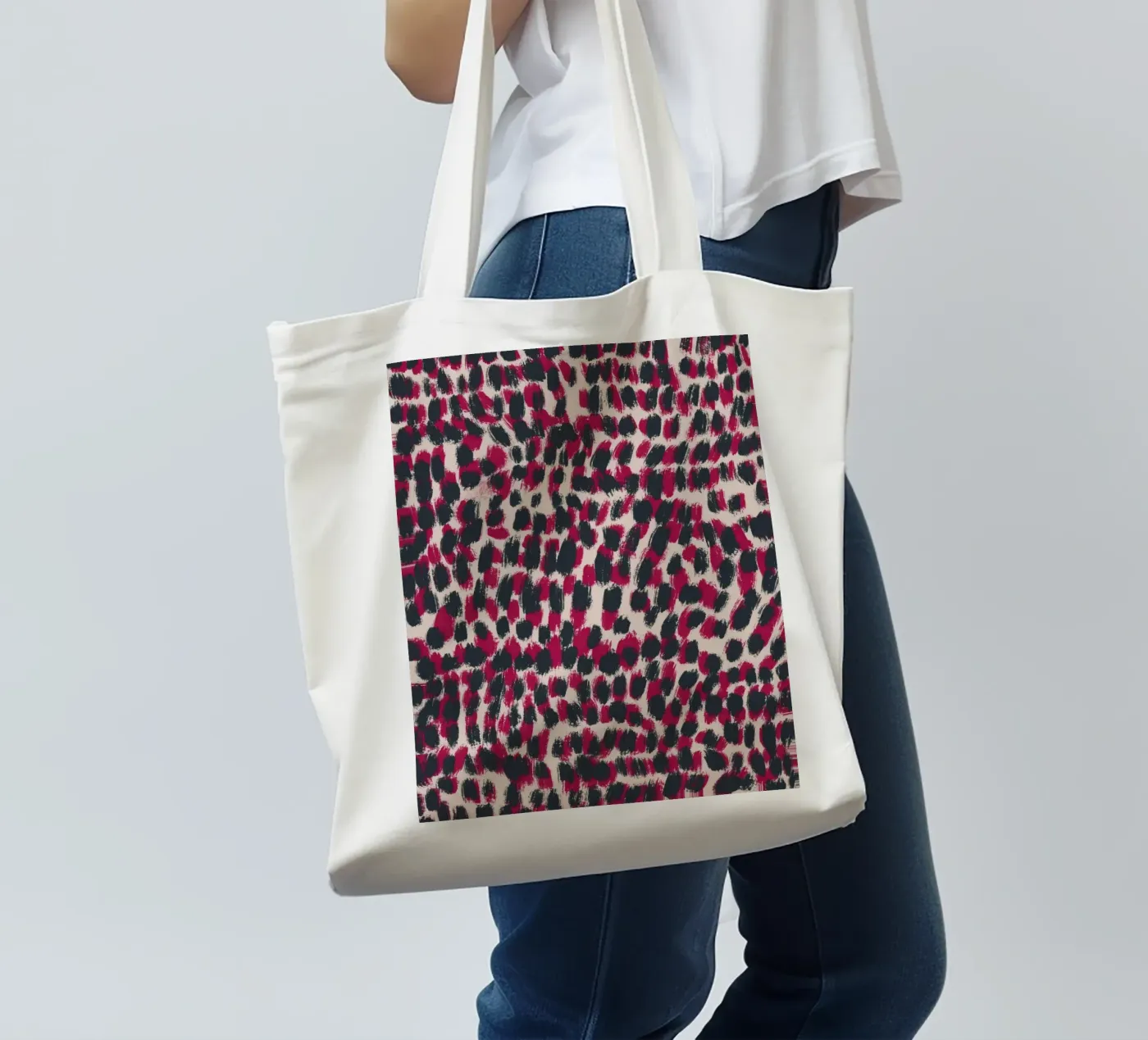 Tiny brushstrokes pattern 07 tote bag by Little Dean