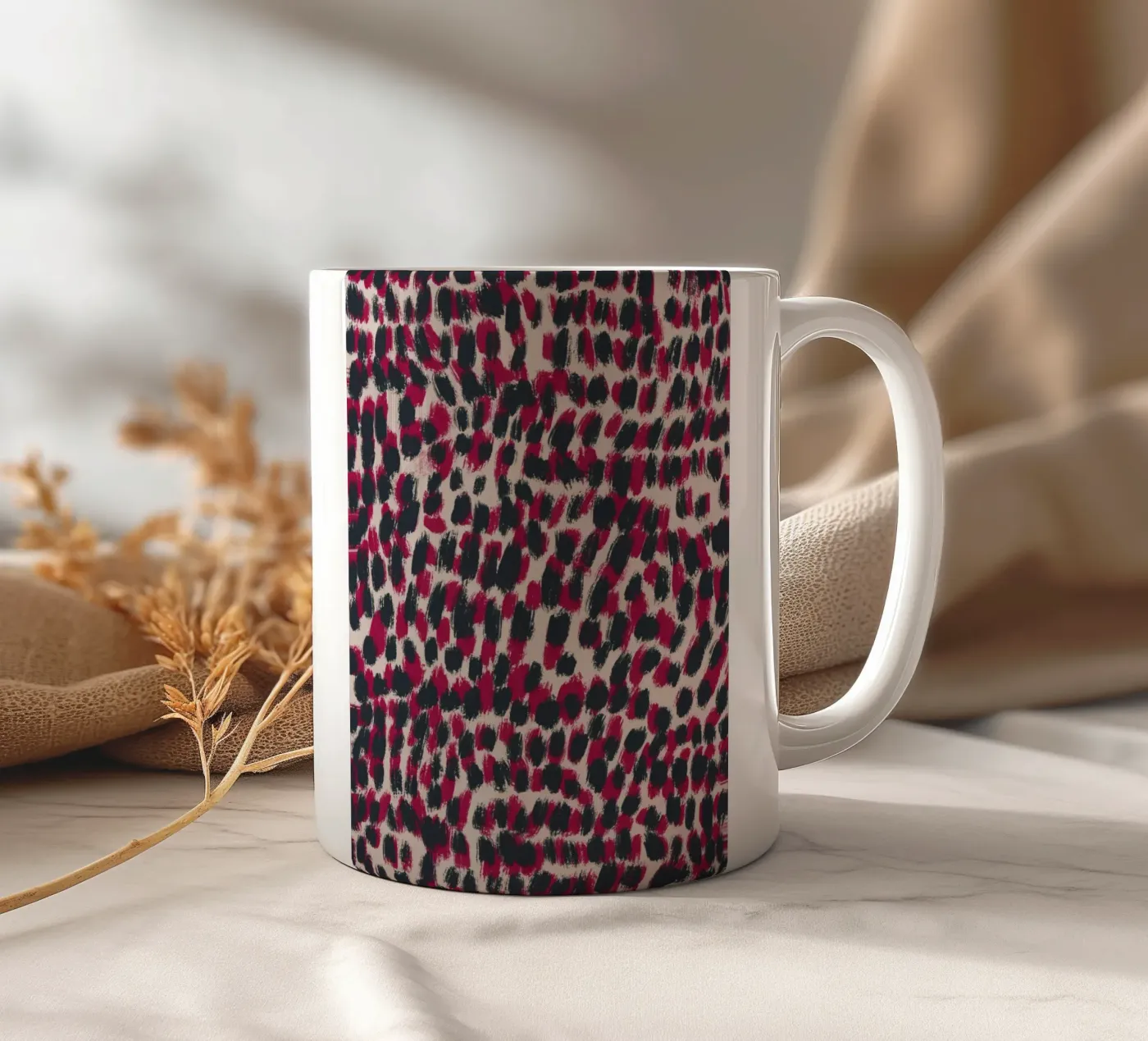 Tiny brushstrokes pattern 07 Keramik Tasse von Little Dean