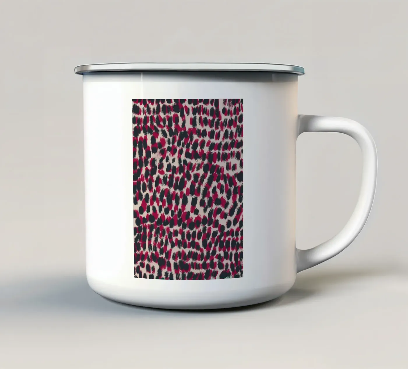 Tiny brushstrokes pattern 07 enamel mug by Little Dean