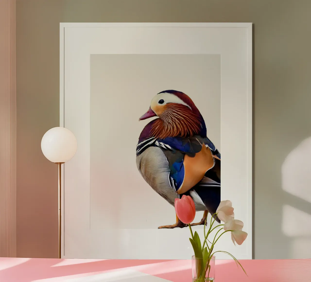 The Mandarin duck poster con telaio in legno da Dumery Art