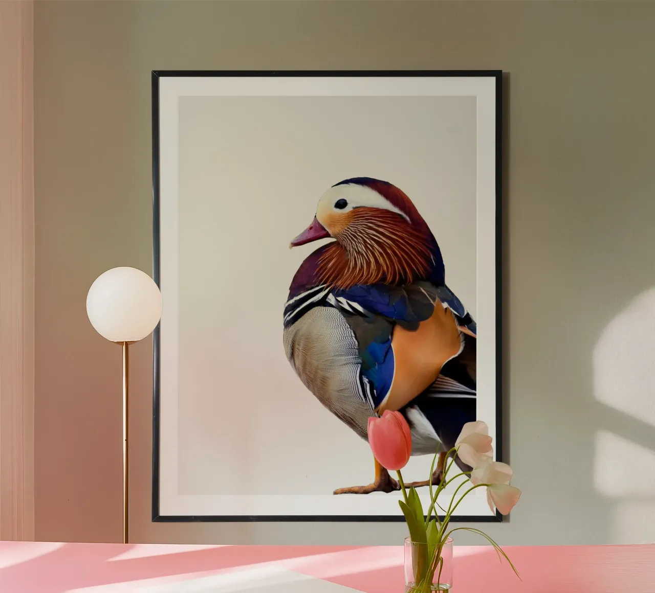 The Mandarin duck poster con telaio in legno da Dumery Art