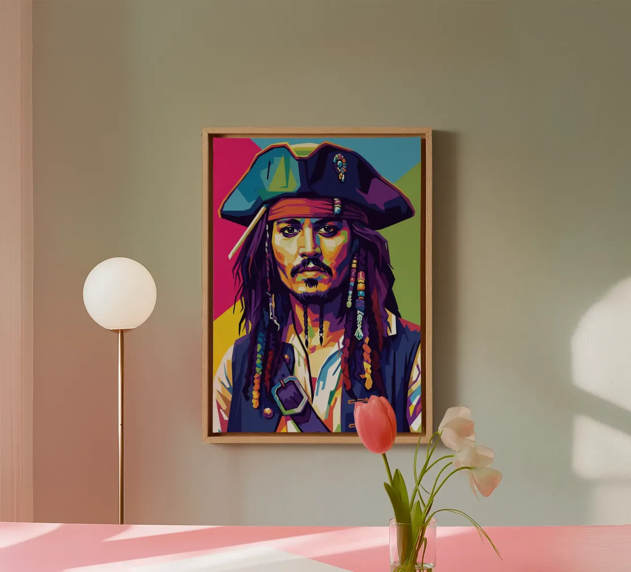 Jack Sparrow - Johnny Depp #1 tela con Cornice a cassetta da Hantamrata