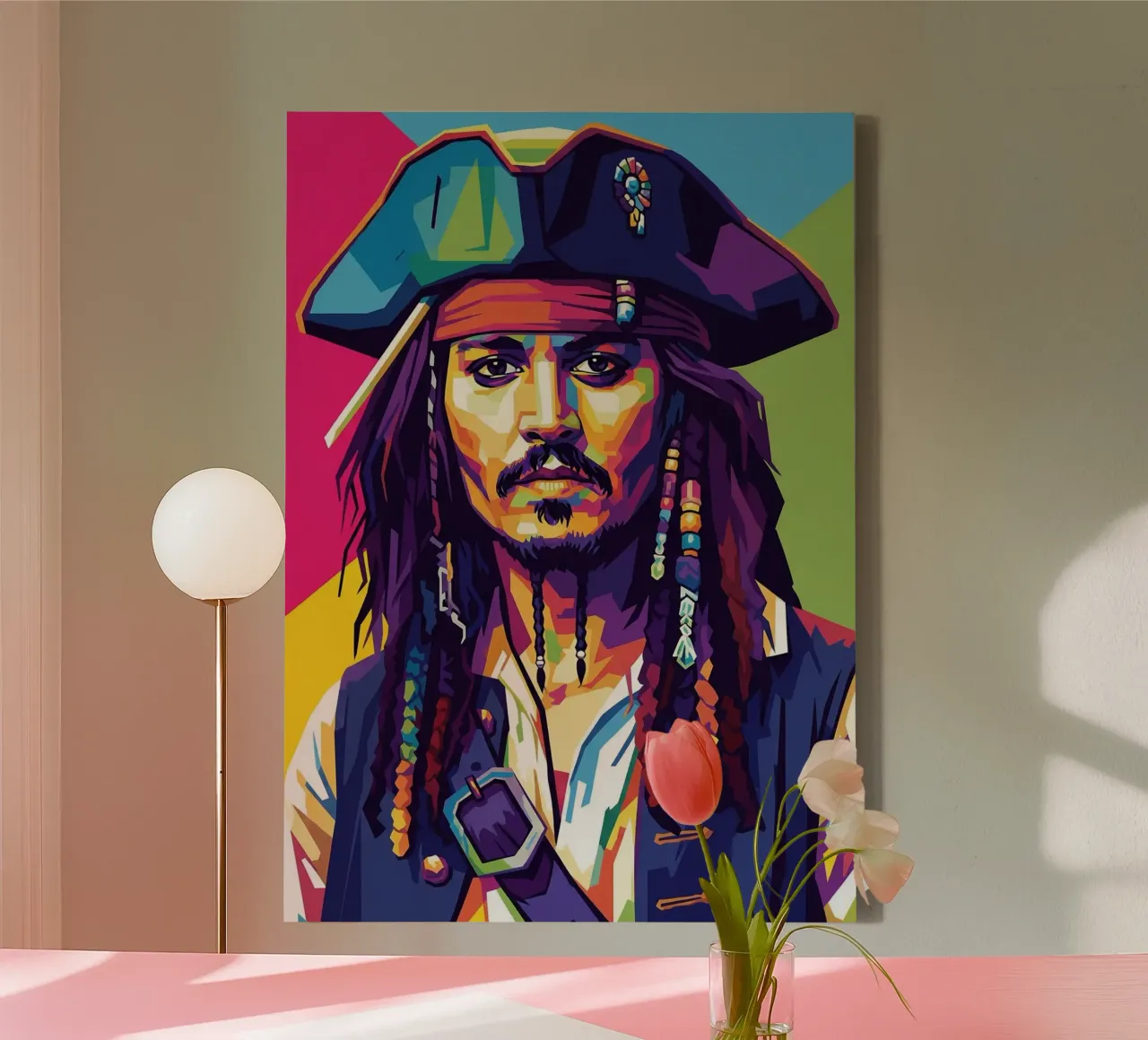 Jack Sparrow - Johnny Depp #1 tela con Cornice a cassetta da Hantamrata