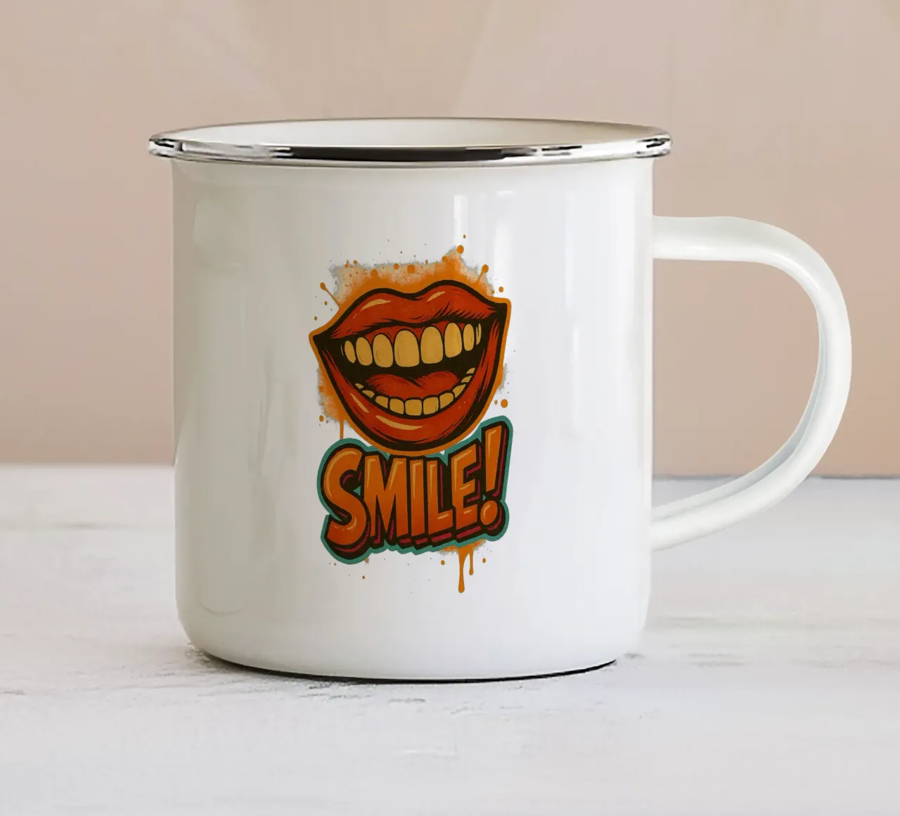 SMILE ... tazza in smalto da Vintage Van Gogh