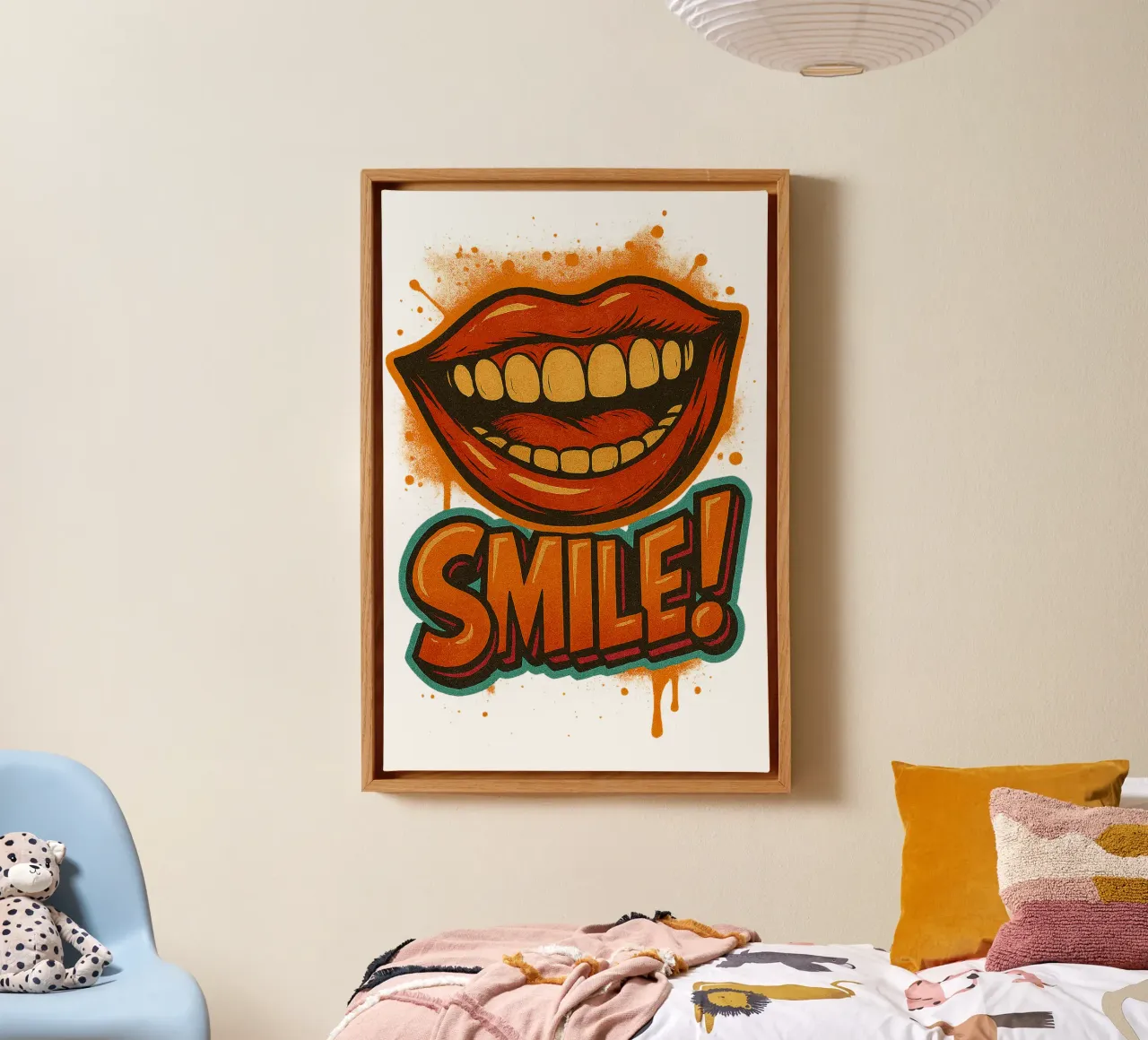 SMILE ... canvas met Baklijst van Vintage Van Gogh