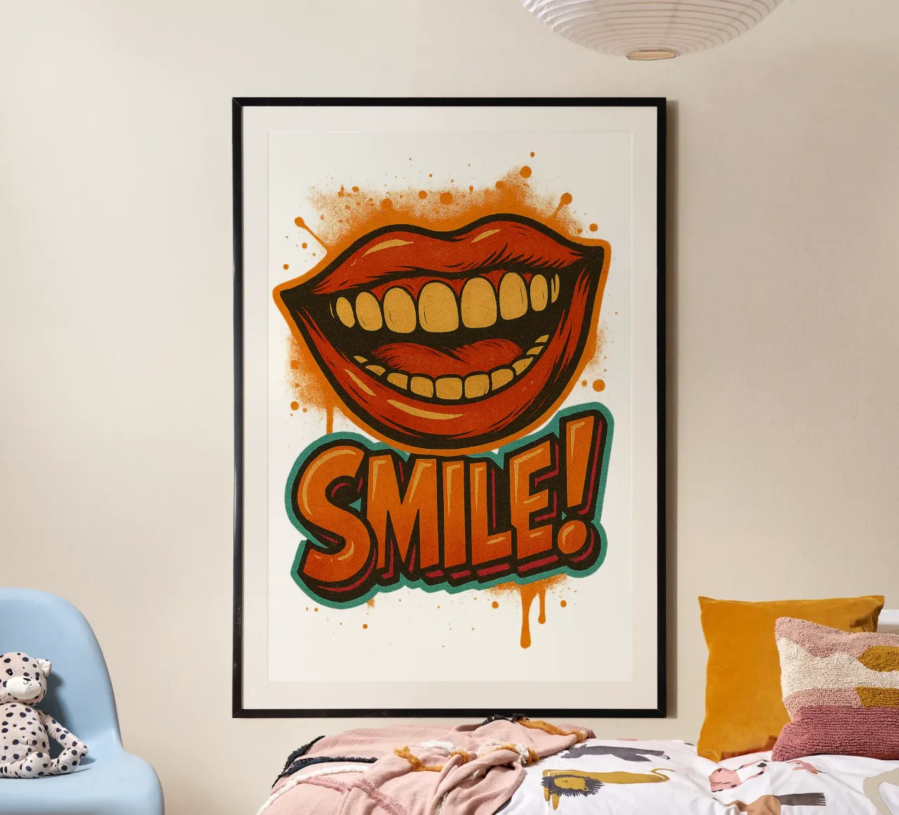 SMILE ... poster con telaio in legno da Vintage Van Gogh