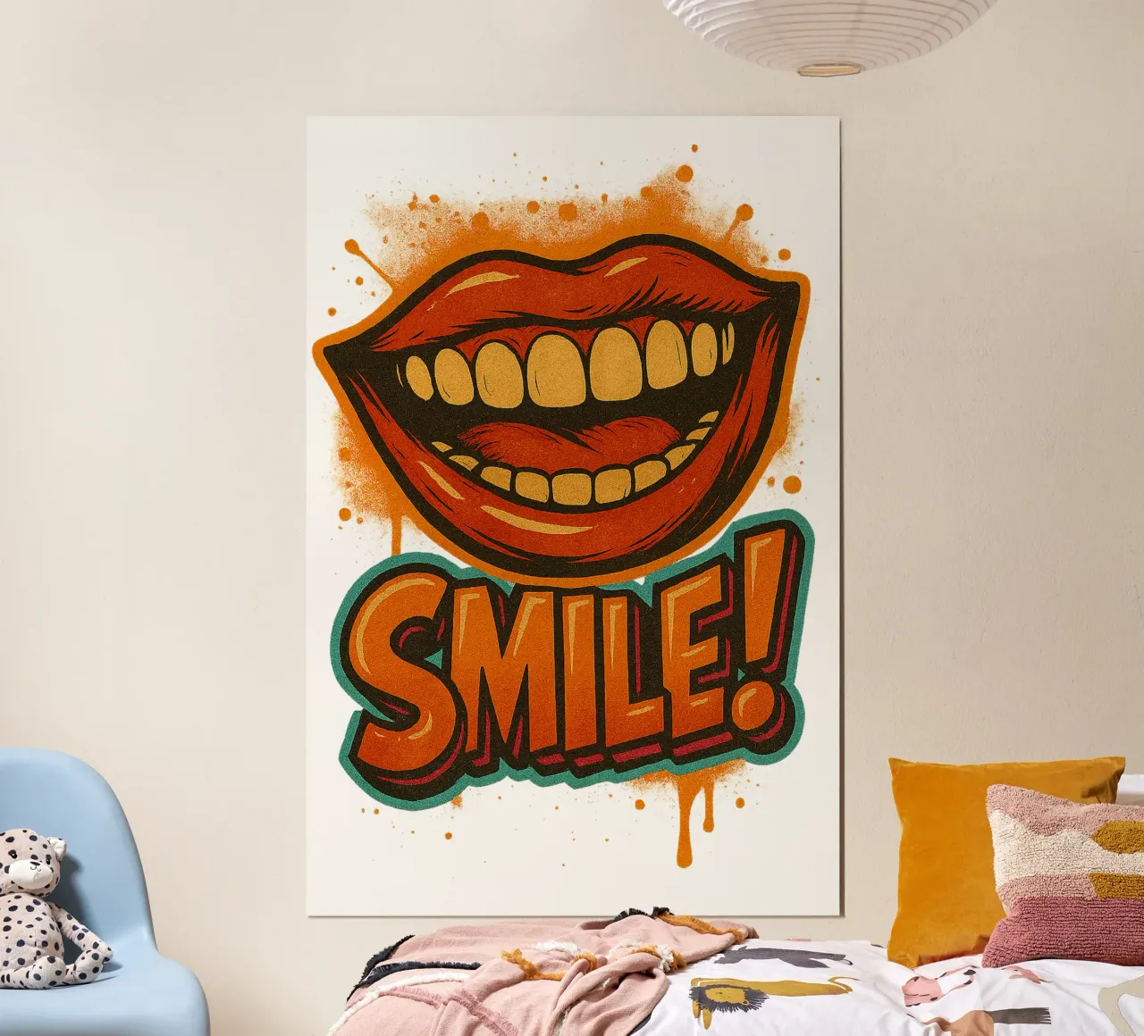 SMILE ... poster con telaio in legno da Vintage Van Gogh